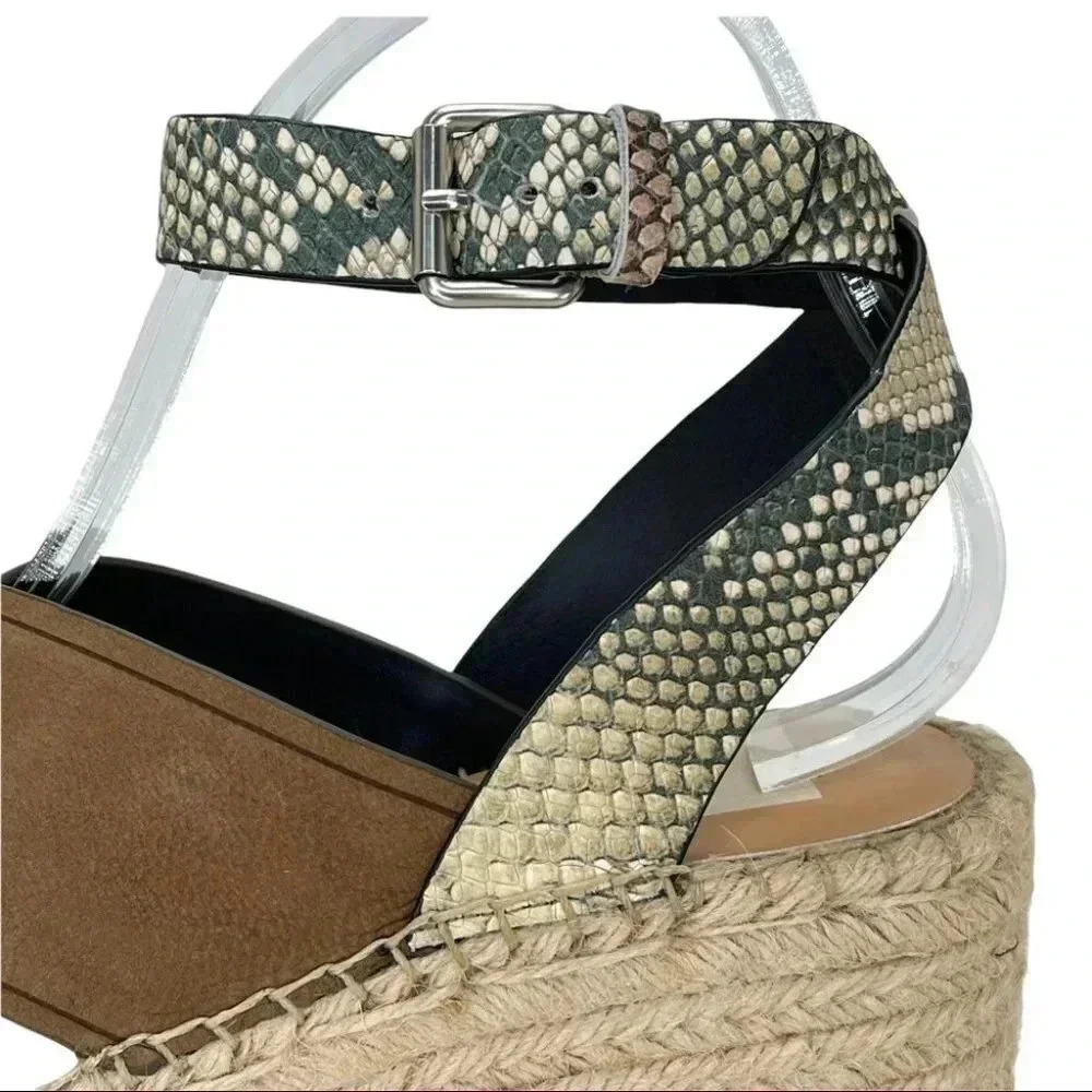 Dolce Vita Carsie Olive Nubuck Leather Espadrille Platform Womens Sandals - Picture 8 of 13